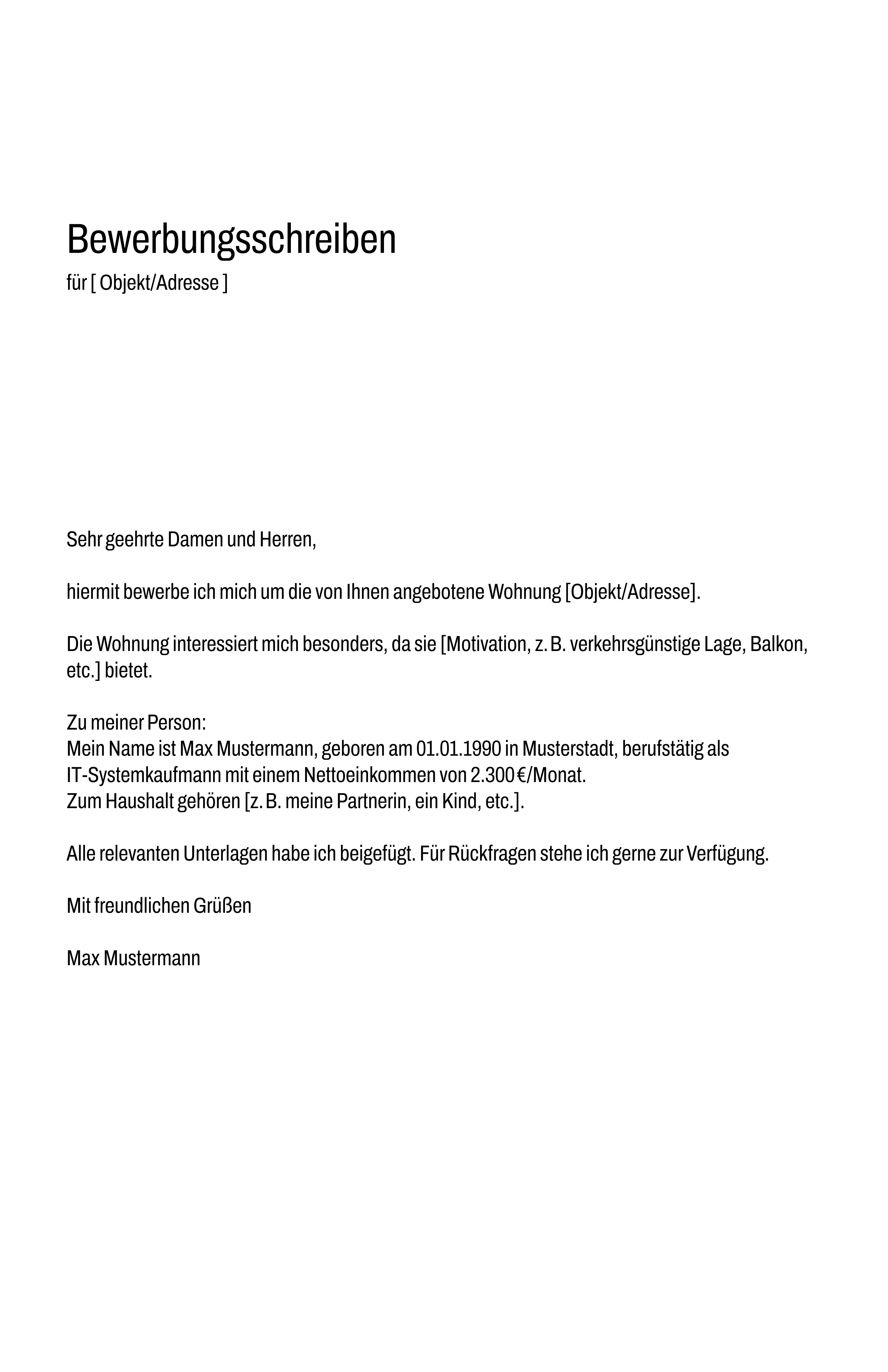 Beispiel Mieterselbstauskunft PDF